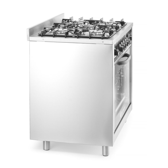 Hendi Gasherd - 5 Kochfelder mit Elektroofen, Kitchen Line, Silber, 230V/2900W, 14,3kW, 900x653x(H)900mm 4 Hendi Gasherd - 5 Kochfelder mit Elektroofen, Kitchen Line, Silber, 230V/2900W, 14,3kW, 900x653x(H)900mm