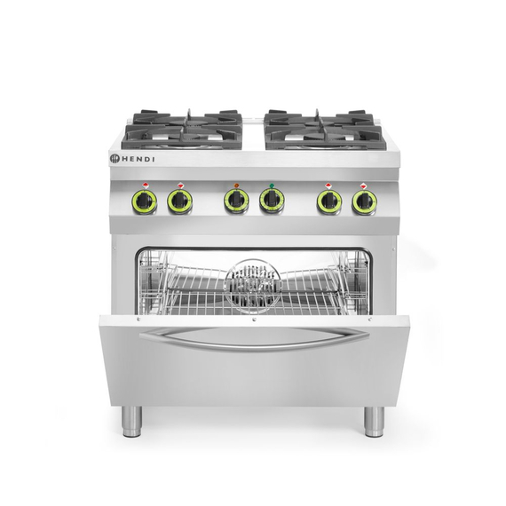 Hendi Gasherd 4-flammig mit Ofen GN 1/1, Kitchen Line, 230V/3000W, 19kW, 800x722x(H)900mm 2 Hendi Gasherd 4-flammig mit Ofen GN 1/1, Kitchen Line, 230V/3000W, 19kW, 800x722x(H)900mm
