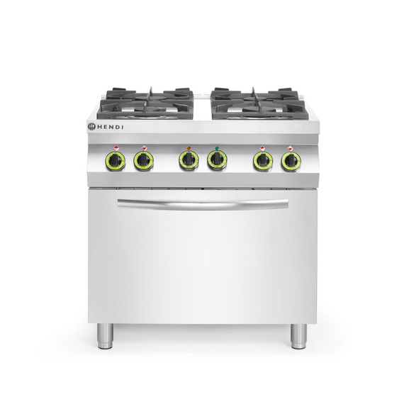 Hendi Gasherd 4-flammig mit Ofen GN 1/1, Kitchen Line, 230V/3000W, 19kW, 800x722x(H)900mm Hendi Gasherd 4-flammig mit Ofen GN 1/1, Kitchen Line, 230V/3000W, 19kW, 800x722x(H)900mm