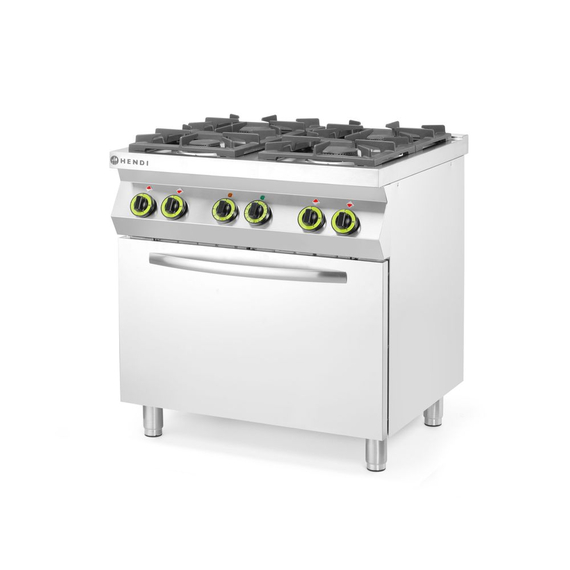Hendi Gasherd 4-flammig mit Ofen GN 1/1, Kitchen Line, 230V/3000W, 19kW, 800x722x(H)900mm 1 Hendi Gasherd 4-flammig mit Ofen GN 1/1, Kitchen Line, 230V/3000W, 19kW, 800x722x(H)900mm