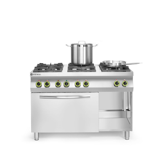Hendi Gasherd Kitchen Line 6-flammig mit Ofen GN 1/1, Kitchen Line, 230V/3000W, 28,5kW, 1200x722x(H)900mm 3 Hendi Gasherd Kitchen Line 6-flammig mit Ofen GN 1/1, Kitchen Line, 230V/3000W, 28,5kW, 1200x722x(H)900mm
