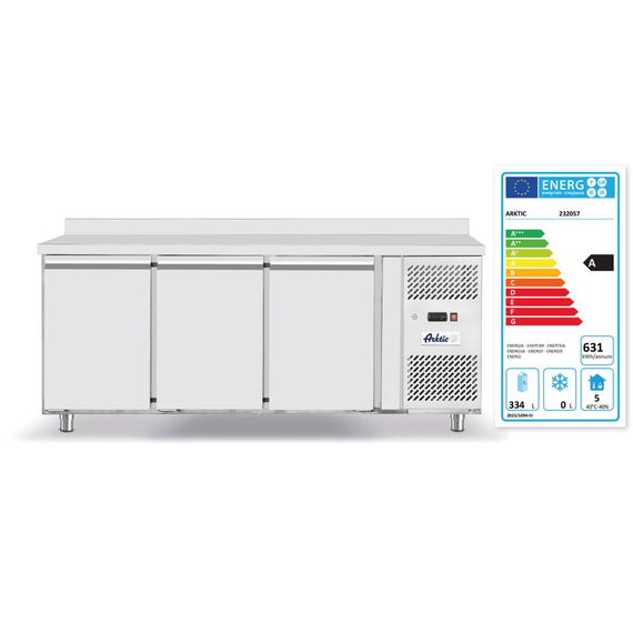 Arktic Kühltheke dreitürig 420 L, Profi Line, GN 1/1, 420L, 230V/400W, 1795x700x(H)879mm 1 Arktic Kühltheke dreitürig 420 L, Profi Line, GN 1/1, 420L, 230V/400W, 1795x700x(H)879mm