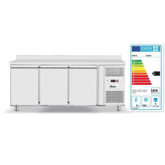 Arktic Gefriertheke dreitürig 420 L, Profi Line, GN 1/1, 420L, 230V/600W, 1796x700x(H)879mm 1 Arktic Gefriertheke dreitürig 420 L, Profi Line, GN 1/1, 420L, 230V/600W, 1796x700x(H)879mm