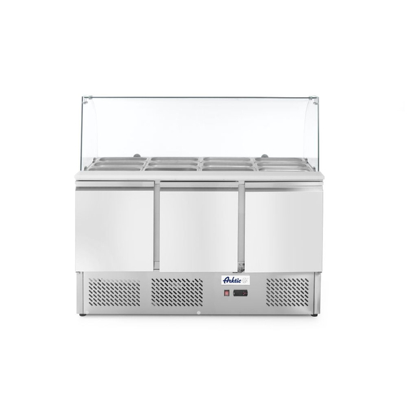 Arktic Kühltisch, dreitürig mit Glasdisplay 380L, 230V/310W, 1390x702x(H)1330mm Arktic Kühltisch, dreitürig mit Glasdisplay 380L, 230V/310W, 1390x702x(H)1330mm