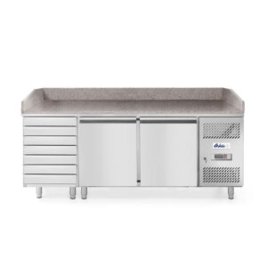 Arktic Pizzatisch, zweitürig mit 7 Schubladen 280L, 250L, 230V/250W, 2020x802x(H)1000mm