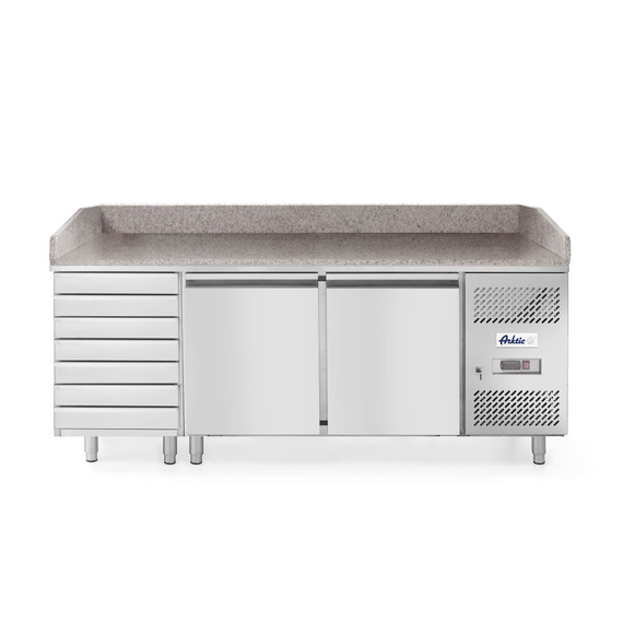 Arktic Pizzatisch, zweitürig mit 7 Schubladen 280L, 250L, 230V/250W, 2020x802x(H)1000mm Arktic Pizzatisch, zweitürig mit 7 Schubladen 280L, 250L, 230V/250W, 2020x802x(H)1000mm