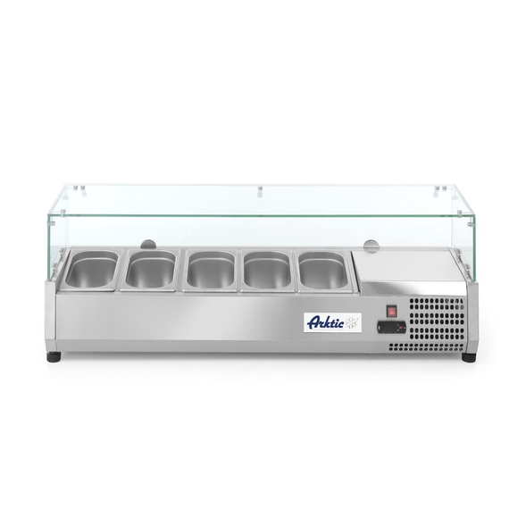 Arktic Aufsatz-Kühlvitrine Gastronorm 1/4, 5x GN 1/4, 230V/180W, 1205x335x(H)460mm Arktic Aufsatz-Kühlvitrine Gastronorm 1/4, 5x GN 1/4, 230V/180W, 1205x335x(H)460mm
