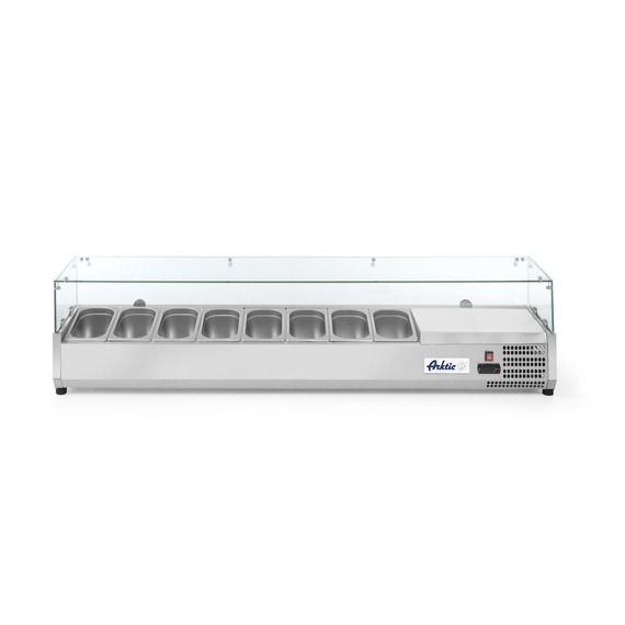Arktic Aufsatz-Kühlvitrine Gastronorm 1/4, 8x GN 1/4, 230V/180W, 1805x335x(H)460mm Arktic Aufsatz-Kühlvitrine Gastronorm 1/4, 8x GN 1/4, 230V/180W, 1805x335x(H)460mm