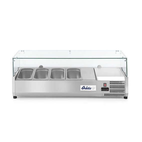 Arktic Aufsatz-Kühlvitrine Gastronorm 1/3, 4x GN 1/3, 230V/180W, 1208x400x(H)456mm Arktic Aufsatz-Kühlvitrine Gastronorm 1/3, 4x GN 1/3, 230V/180W, 1208x400x(H)456mm