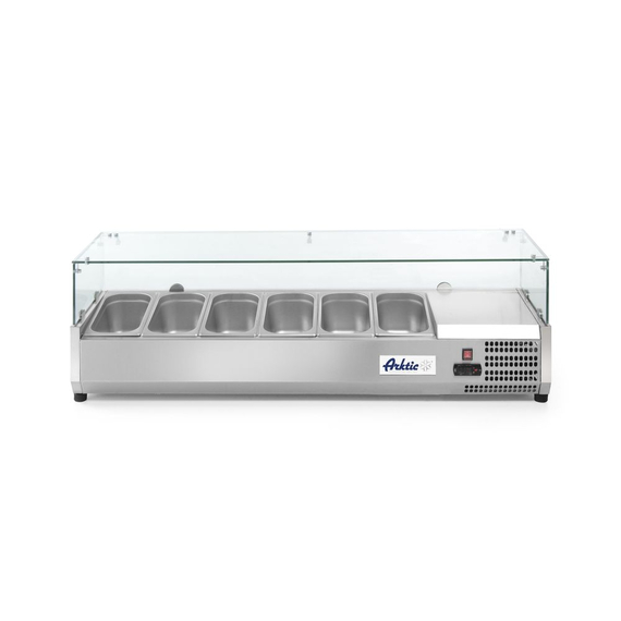 Arktic Aufsatz-Kühlvitrine Gastronorm 1/3, 6x GN 1/3, 230V/180W, 1405x420x(H)456mm Arktic Aufsatz-Kühlvitrine Gastronorm 1/3, 6x GN 1/3, 230V/180W, 1405x420x(H)456mm