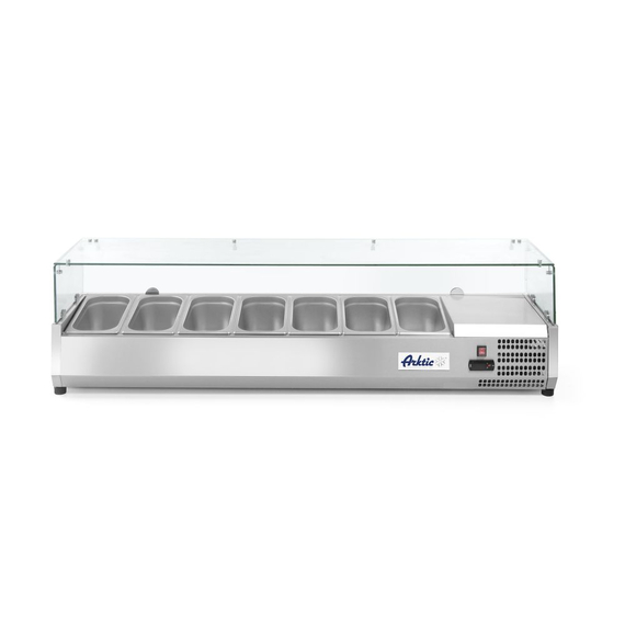 Arktic Aufsatz-Kühlvitrine Gastronorm 1/3, 7x GN 1/3, 230V/180W, 1605x420x(H)460mm Arktic Aufsatz-Kühlvitrine Gastronorm 1/3, 7x GN 1/3, 230V/180W, 1605x420x(H)460mm