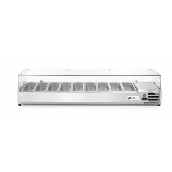 Arktic Aufsatz-Kühlvitrine Gastronorm 1/3, 9x GN 1/3, 230V/180W, 2005x420x(H)456mm Arktic Aufsatz-Kühlvitrine Gastronorm 1/3, 9x GN 1/3, 230V/180W, 2005x420x(H)456mm
