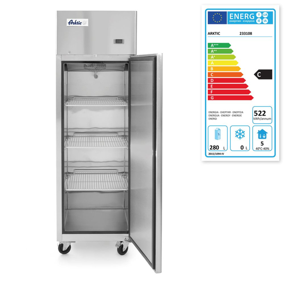 Arktic Kühlschrank eintürig 410 L, Profi Line, 230V/290W, 600x740x(H)1950mm 4 Arktic Kühlschrank eintürig 410 L, Profi Line, 230V/290W, 600x740x(H)1950mm