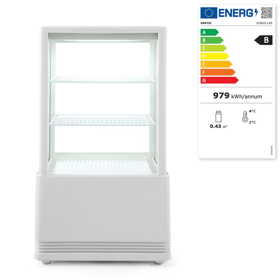 Arktic Aufsatz-Kühlvitrine 58 Liter, Weiß, 230V/170W, 452x406x(H)830mm 2 Arktic Aufsatz-Kühlvitrine 58 Liter, Weiß, 230V/170W, 452x406x(H)830mm