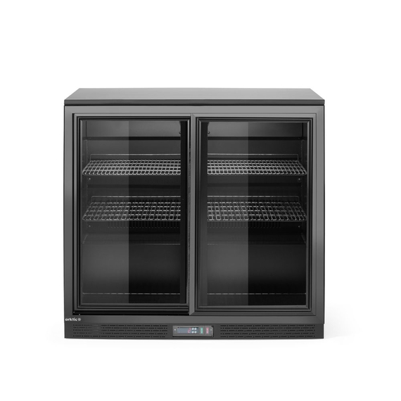 Arktic Bar-Kühlschrank mit zwei Schiebetüren, 158L, Schwarz, 220-240V/160W, 900x520x(H)870mm Arktic Bar-Kühlschrank mit zwei Schiebetüren, 158L, Schwarz, 220-240V/160W, 900x520x(H)870mm
