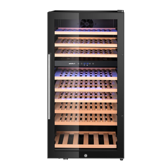 Arktic Weinkühler, 2 Zonen, 91 Flaschen, 230L, Schwarz, 569x595x(H)1215mm Arktic Weinkühler, 2 Zonen, 91 Flaschen, 230L, Schwarz, 569x595x(H)1215mm