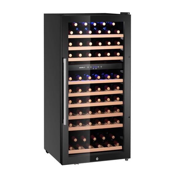 Arktic Weinkühler, 2 Zonen, 91 Flaschen, 230L, Schwarz, 569x595x(H)1215mm 1 Arktic Weinkühler, 2 Zonen, 91 Flaschen, 230L, Schwarz, 569x595x(H)1215mm