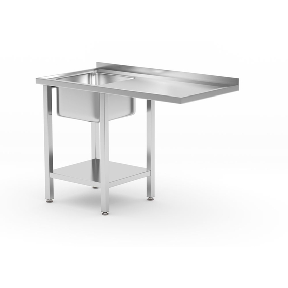 Hendi Tisch mit Spüle, Ablageboden und Platz für Geschirrspüler, links, 1200x700x(H)850mm Hendi Tisch mit Spüle, Ablageboden und Platz für Geschirrspüler, links, 1200x700x(H)850mm
