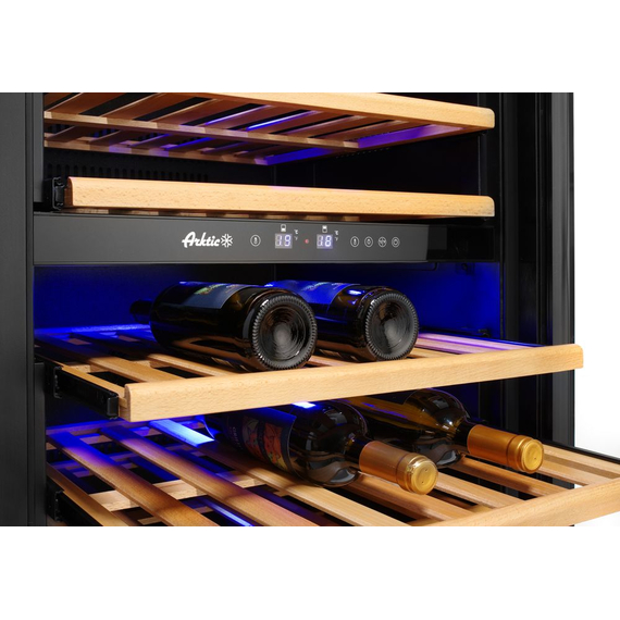 Arktic Weinkühlschrank, 2 Zonen, 72 Flaschen, 232L, 220-240V/110W, 595x675x(H)1215mm 2 Arktic Weinkühlschrank, 2 Zonen, 72 Flaschen, 232L, 220-240V/110W, 595x675x(H)1215mm