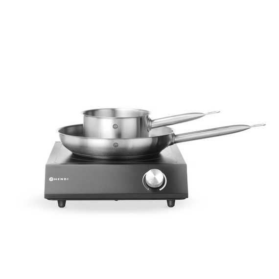 Hendi Set: Induktionskocher 3500W + Stielkasserolle + Bratpfanne, Schwarz, 220-240V/3500W, 320x395x(H)95mm Hendi Set: Induktionskocher 3500W + Stielkasserolle + Bratpfanne, Schwarz, 220-240V/3500W, 320x395x(H)95mm
