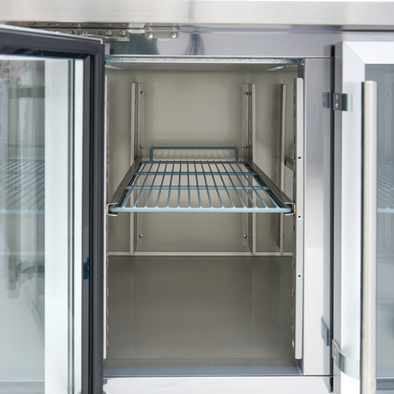 Maxima Gastro Kühltisch - 223 cm - 4 Glastüren 8 Maxima Gastro Kühltisch - 223 cm - 4 Glastüren