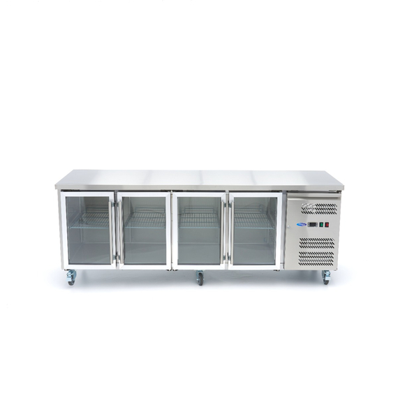 Maxima Gastro Kühltisch - 223 cm - 4 Glastüren 2 Maxima Gastro Kühltisch - 223 cm - 4 Glastüren