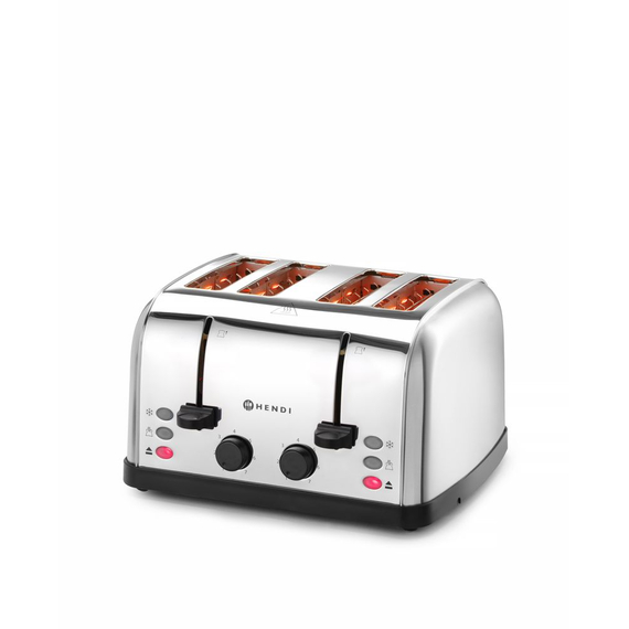 Hendi Toaster 4-fach, 240V/1500W, 295x335x(H)180mm 4 Hendi Toaster 4-fach, 240V/1500W, 295x335x(H)180mm