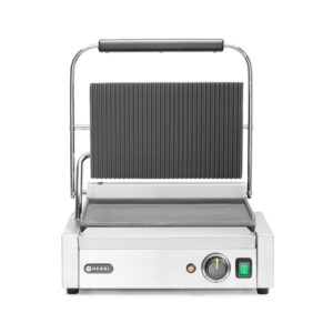 Hendi Kontaktgrill - Panini, oben gerillt, unten glatt, 230V/2200W, 430x375x(H)216mm