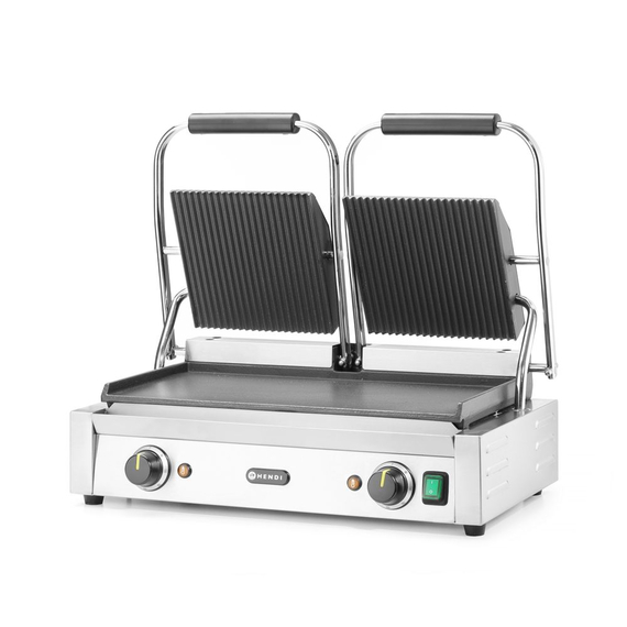 Hendi Kontaktgrill - Doppelversion, oben gerillt, unten glatt, 230V/3600W, 570x375x(H)216mm 1 Hendi Kontaktgrill - Doppelversion, oben gerillt, unten glatt, 230V/3600W, 570x375x(H)216mm