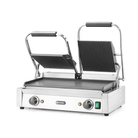 Hendi Kontaktgrill - Doppelversion, oben gerillt, unten glatt, 230V/3600W, 570x375x(H)216mm 2 Hendi Kontaktgrill - Doppelversion, oben gerillt, unten glatt, 230V/3600W, 570x375x(H)216mm