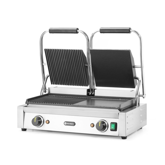 Hendi Kontaktgrill - Doppelversion, halb glatt, halb gerillt, 230V/3600W, 570x375x(H)216mm 1 Hendi Kontaktgrill - Doppelversion, halb glatt, halb gerillt, 230V/3600W, 570x375x(H)216mm