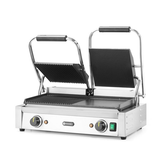 Hendi Kontaktgrill - Doppelversion, halb glatt, halb gerillt, 230V/3600W, 570x375x(H)216mm 2 Hendi Kontaktgrill - Doppelversion, halb glatt, halb gerillt, 230V/3600W, 570x375x(H)216mm