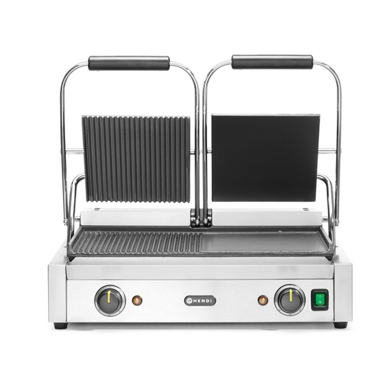Hendi Kontaktgrill - Doppelversion, halb glatt, halb gerillt, 230V/3600W, 570x375x(H)216mm Hendi Kontaktgrill - Doppelversion, halb glatt, halb gerillt, 230V/3600W, 570x375x(H)216mm
