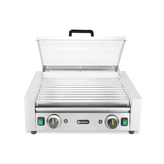 Hendi Rollengrill - 2 Zonen mit Energiesparabdeckung, 11 Rollen, 220-240V/980W, 566x527x(H)259mm Hendi Rollengrill - 2 Zonen mit Energiesparabdeckung, 11 Rollen, 220-240V/980W, 566x527x(H)259mm