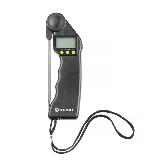 Hendi Digitales Thermometer mit klappbarer Sonde, Schwarz, 160x55x(H)20mm Hendi Digitales Thermometer mit klappbarer Sonde, Schwarz, 160x55x(H)20mm