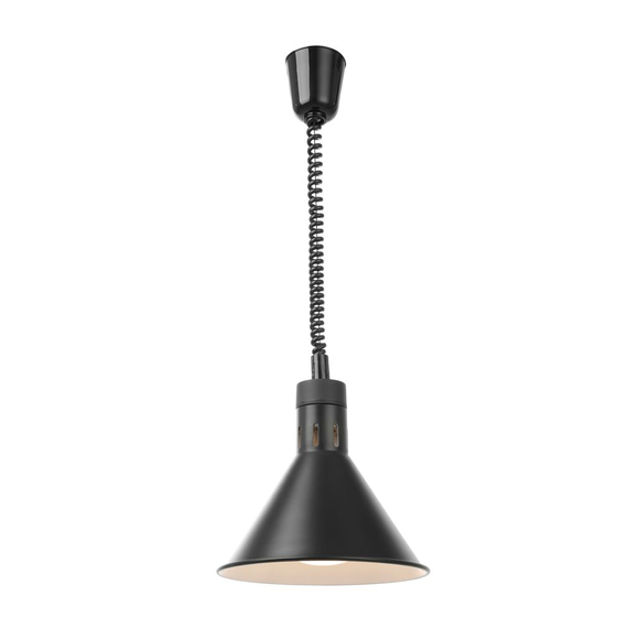 Hendi Höhenverstellbare Wärmelampe, konisch, Schwarz, 230V/250W, ⌀275x(H)250mm Hendi Höhenverstellbare Wärmelampe, konisch, Schwarz, 230V/250W, ⌀275x(H)250mm