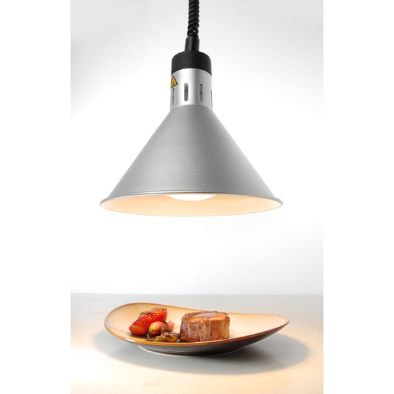 Hendi Höhenverstellbare Wärmelampe, konisch, Silber, 230V/250W, ⌀275x(H)250mm 2 Hendi Höhenverstellbare Wärmelampe, konisch, Silber, 230V/250W, ⌀275x(H)250mm