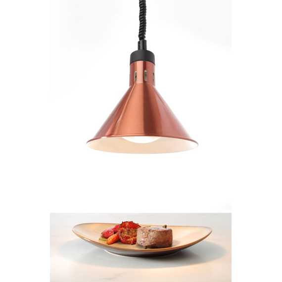 Hendi Höhenverstellbare Wärmelampe, konisch, Kupfer, 230V/250W, ⌀275x(H)250mm 2 Hendi Höhenverstellbare Wärmelampe, konisch, Kupfer, 230V/250W, ⌀275x(H)250mm