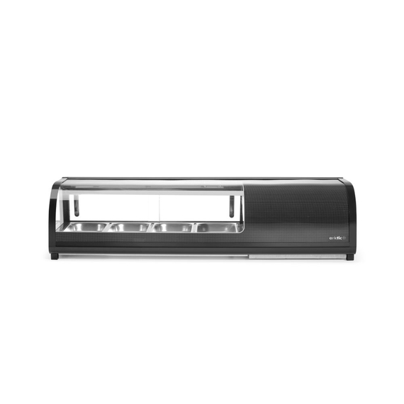 Arktic Sushi-Vitrine, Im Lieferumfang enthalten: 4x GN 1/3 (H) 40 mm., GN 1/3, Schwarz, 220-240V/190W, 1177x426x(H)296mm Arktic Sushi-Vitrine, Im Lieferumfang enthalten: 4x GN 1/3 (H) 40 mm., GN 1/3, Schwarz, 220-240V/190W, 1177x426x(H)296mm