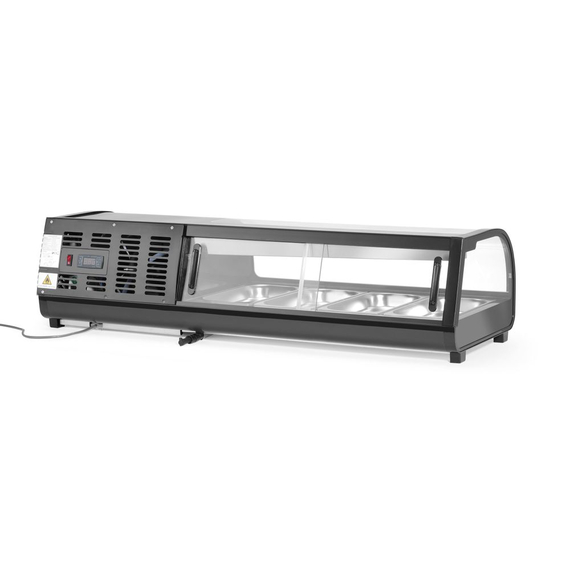 Arktic Sushi-Vitrine, Im Lieferumfang enthalten: 4x GN 1/3 (H) 40 mm., GN 1/3, Schwarz, 220-240V/190W, 1177x426x(H)296mm 1 Arktic Sushi-Vitrine, Im Lieferumfang enthalten: 4x GN 1/3 (H) 40 mm., GN 1/3, Schwarz, 220-240V/190W, 1177x426x(H)296mm