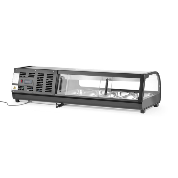 Arktic Sushi-Vitrine, Im Lieferumfang enthalten: 4x GN 1/3 (H) 40 mm., GN 1/3, Schwarz, 220-240V/190W, 1177x426x(H)296mm 2 Arktic Sushi-Vitrine, Im Lieferumfang enthalten: 4x GN 1/3 (H) 40 mm., GN 1/3, Schwarz, 220-240V/190W, 1177x426x(H)296mm