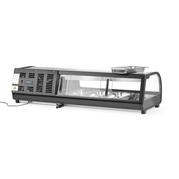 Arktic Sushi-Vitrine, Im Lieferumfang enthalten: 4x GN 1/3 (H) 40 mm., GN 1/3, Schwarz, 220-240V/190W, 1177x426x(H)296mm 3 Arktic Sushi-Vitrine, Im Lieferumfang enthalten: 4x GN 1/3 (H) 40 mm., GN 1/3, Schwarz, 220-240V/190W, 1177x426x(H)296mm