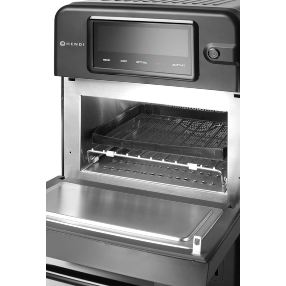 Hendi Hochgeschwindigkeits-Backofen CombiTurbo, 18L, Schwarz, 230V/3000W, 402x735x(H)608mm 3 Hendi Hochgeschwindigkeits-Backofen CombiTurbo, 18L, Schwarz, 230V/3000W, 402x735x(H)608mm