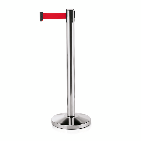 Was Germany Abgrenzungspfosten Set LIGHTFLEX, hochglanzpoliert, 200 cm, rotes Gurtband, Set á 2 Stück, Edelstahl Was Germany Abgrenzungspfosten Set LIGHTFLEX, hochglanzpoliert, 200 cm, rotes Gurtband, Set á 2 Stück, Edelstahl