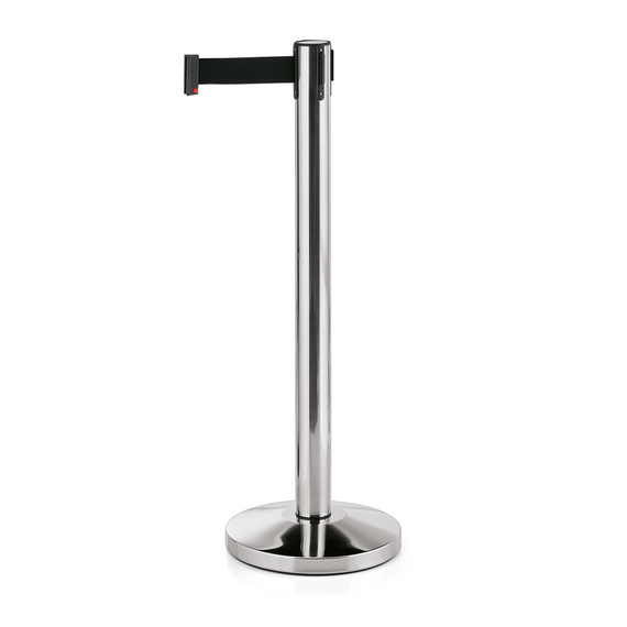 Was Germany Abgrenzungspfosten Set LIGHTFLEX, hochglanzpoliert, 200 cm, schwarzes Gurtband, Set á 2 Stück, Edelstahl Was Germany Abgrenzungspfosten Set LIGHTFLEX, hochglanzpoliert, 200 cm, schwarzes Gurtband, Set á 2 Stück, Edelstahl