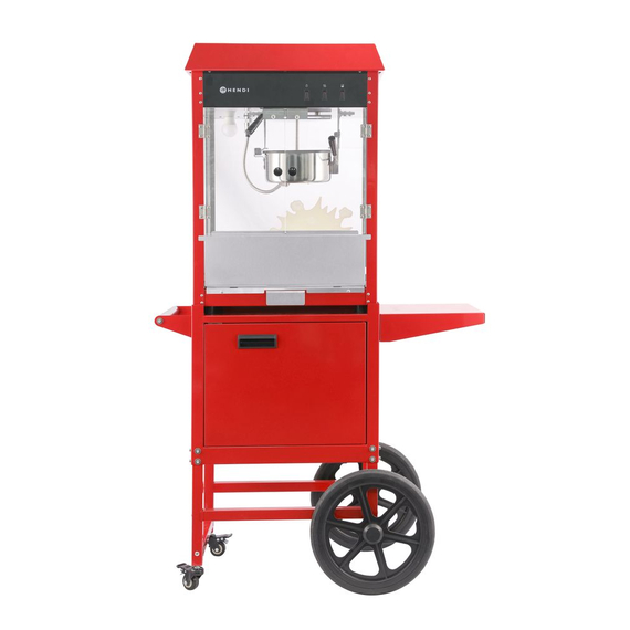 Hendi Popcorn-Maschine mit Fahrgestell, Rot, 220-240V/1155W, 940x510x(H)1553mm Hendi Popcorn-Maschine mit Fahrgestell, Rot, 220-240V/1155W, 940x510x(H)1553mm