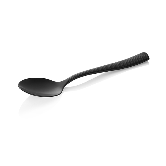 Was Germany Menülöffel Set ONYX SHADOW, 20 cm, strukturierte Oberfläche, PVD Beschichtung schwarz, Set á 12 Stück, Chromnickelstahl 18/10 Was Germany Menülöffel Set ONYX SHADOW, 20 cm, strukturierte Oberfläche, PVD Beschichtung schwarz, Set á 12 Stück, Chromnickelstahl 18/10