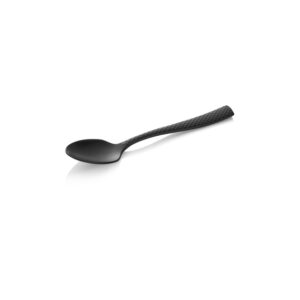 Was Germany Kaffeelöffel Set ONYX SHADOW, 14,5 cm, strukturierte Oberfläche, PVD Beschichtung schwarz, Set á 12 Stück, Chromnickelstahl 18/10