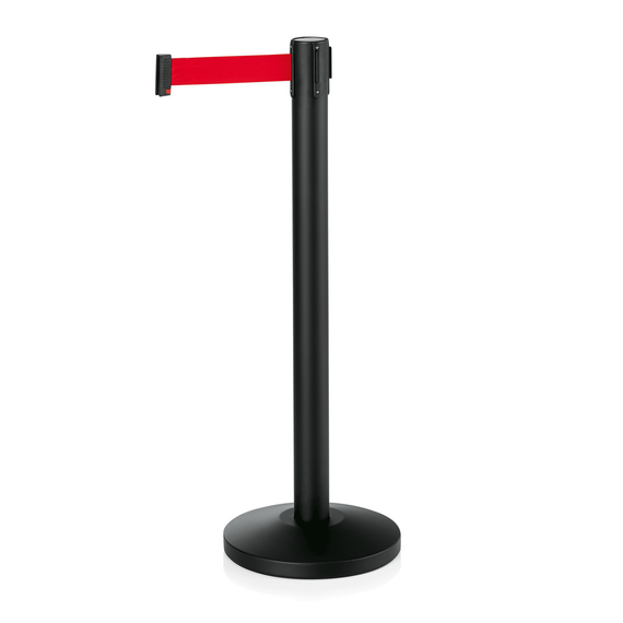 Was Germany Abgrenzungspfosten Set LIGHTFLEX, schwarz, 200 cm, rotes Gurtband, pulverbeschichtet, Set á 2 Stück, Stahl Was Germany Abgrenzungspfosten Set LIGHTFLEX, schwarz, 200 cm, rotes Gurtband, pulverbeschichtet, Set á 2 Stück, Stahl
