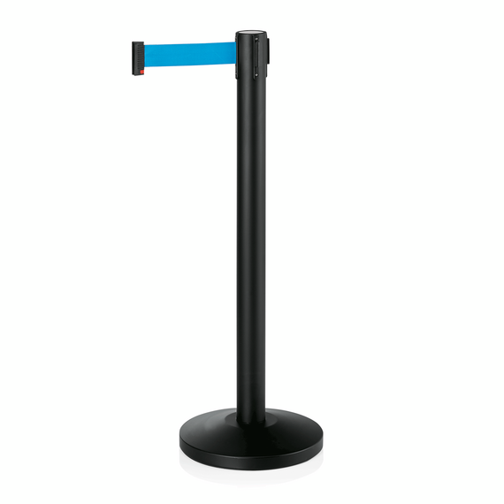 Was Germany Abgrenzungspfosten Set LIGHTFLEX, schwarz, 200 cm, blaues Gurtband, pulverbeschichtet, Polyesterfaser, Set á 2 Stück, Stahl Was Germany Abgrenzungspfosten Set LIGHTFLEX, schwarz, 200 cm, blaues Gurtband, pulverbeschichtet, Polyesterfaser, Set á 2 Stück, Stahl
